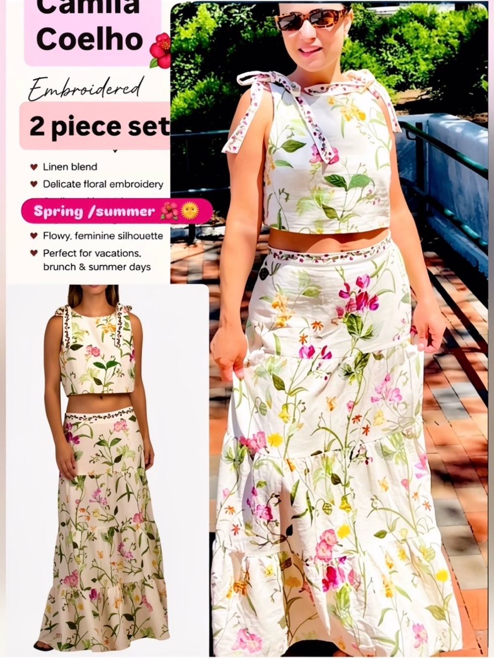NWT ( SET ) Camila Coelho Floral linen embroidered skirt set size M
🚨FIRM PRICE